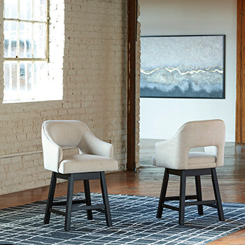 Tallenger Upholstered Swivel Barstool (Set of 2)