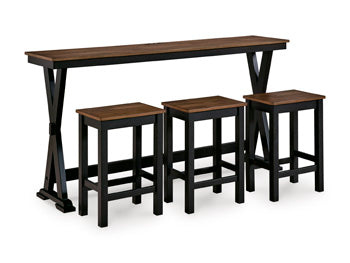 Wildenauer Rectangular Dining Room Counter Table Set (Set of 4)