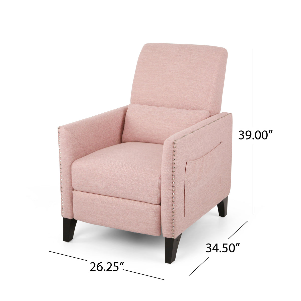Pushback Recliner Chair with Side Pocket