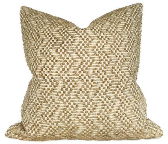Audley Woven Pillow Cover in Sand, Schumacher Textiles