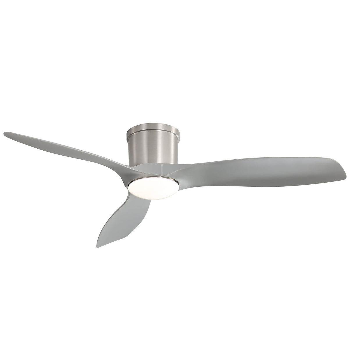 Flush Mount Ceiling Fan With Dimmable LED Light, 3 Blades, Reversible DC Motor