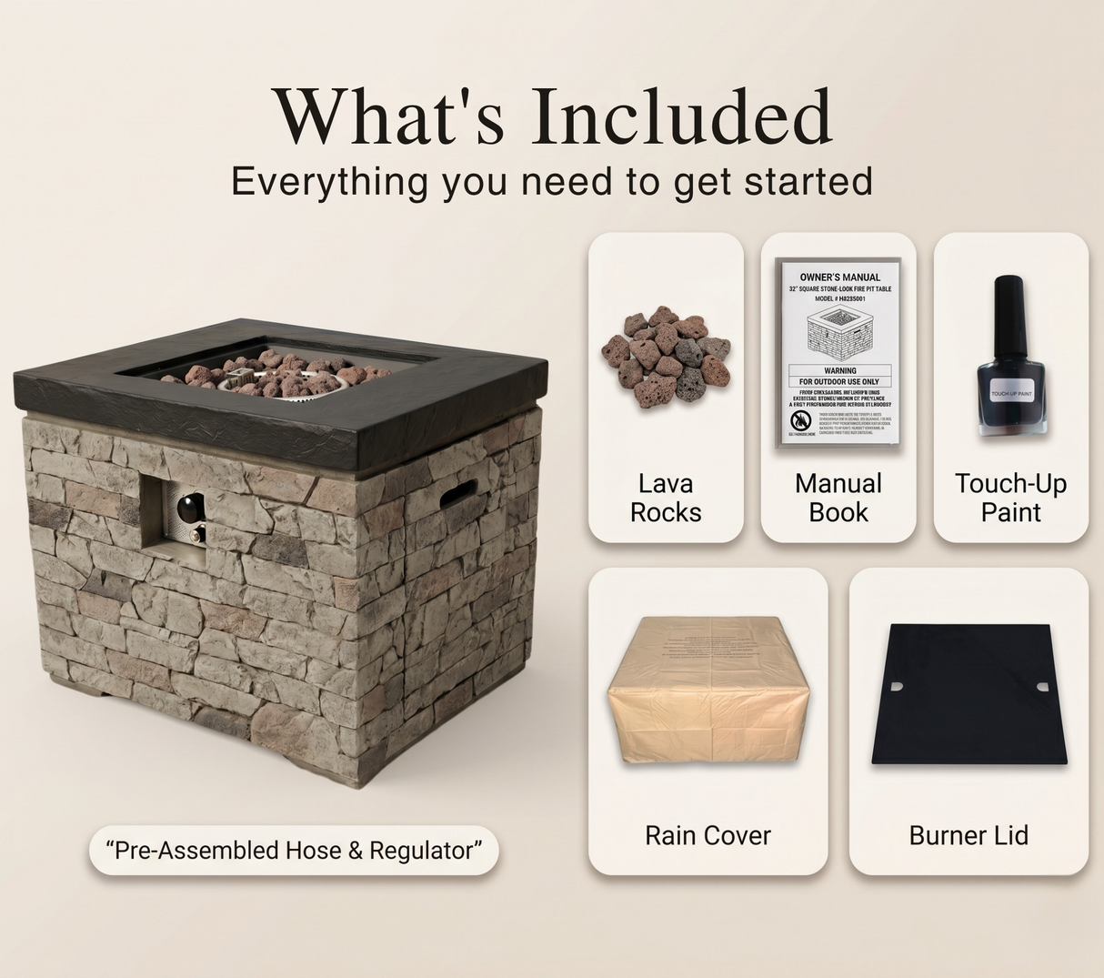 32-Inch Outdoor Fire Pit Table