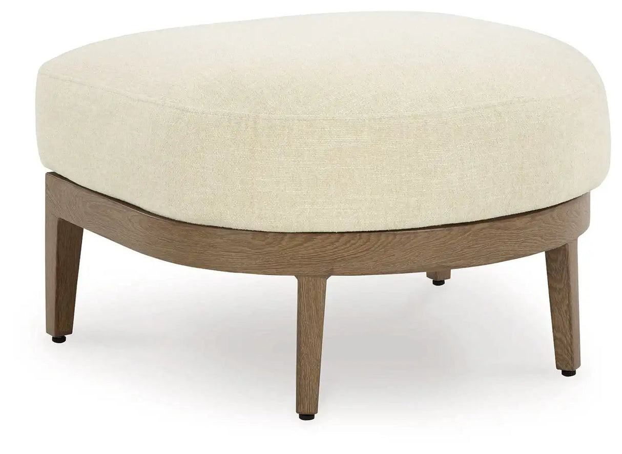 Serene Bay - Ottoman With Cushion - Dark Brown / White - Best Buy Furniture