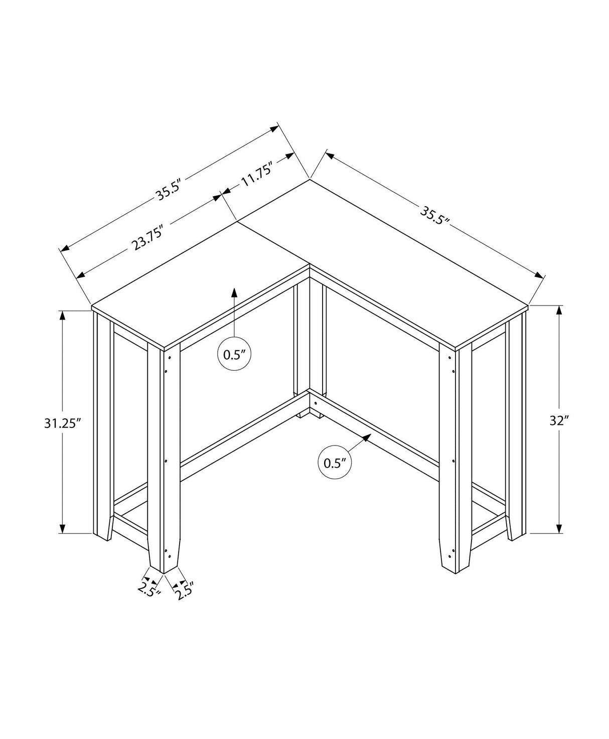Corner Accent Console Table For Entryway, Contemporary & Modern - Cherry - Best Buy Furniture