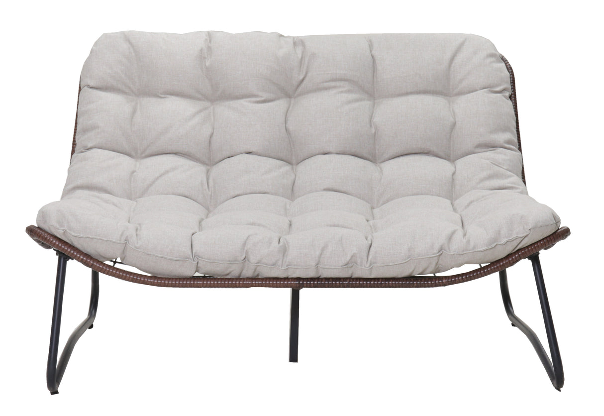 Patio Loveseat Sofa with Luxury Thick Cushion