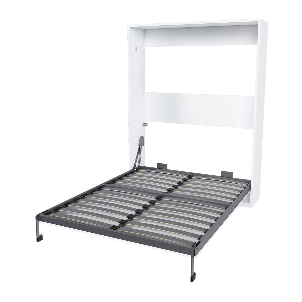 Queen Murphy Bed, Foldable Wall Bed, Space Saving Design For Bedrooms - White