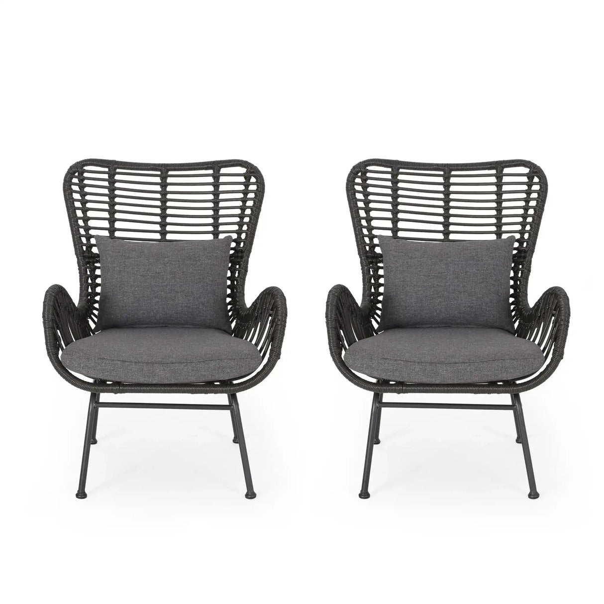 Modern Aesthetic Outdoor Rattan Accent Chair With Metal Legs - Best Buy Furniture