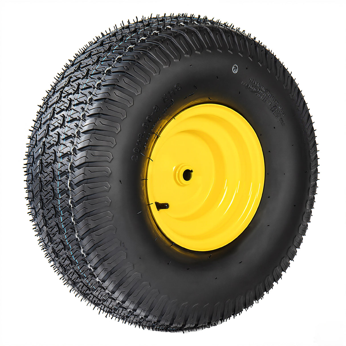 Set of 2 20x8.00-8 Lawn Mower Tires and Wheel Assembly