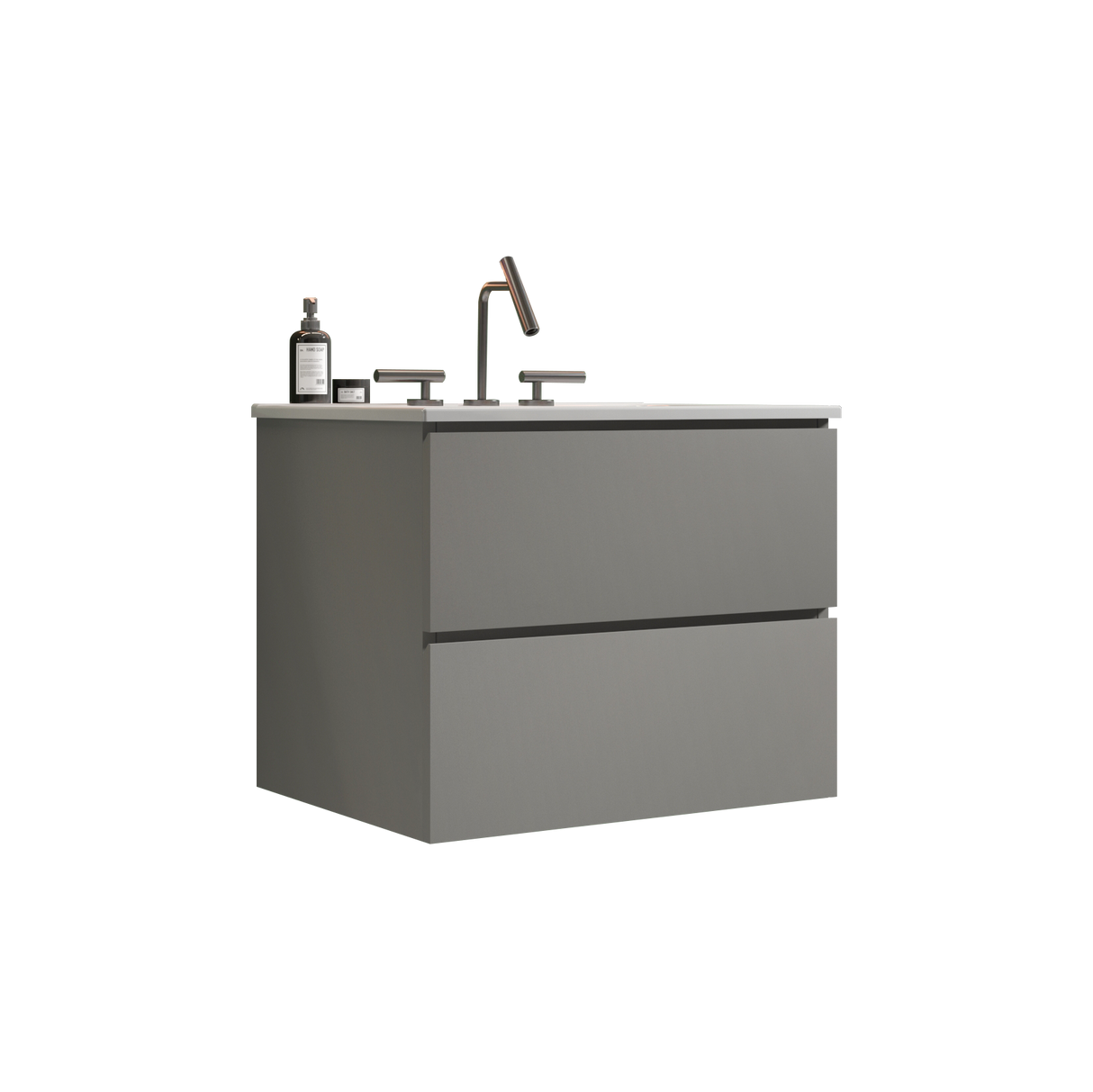 TIA 24" Wall Mount Space Grey Bathroom Vanity