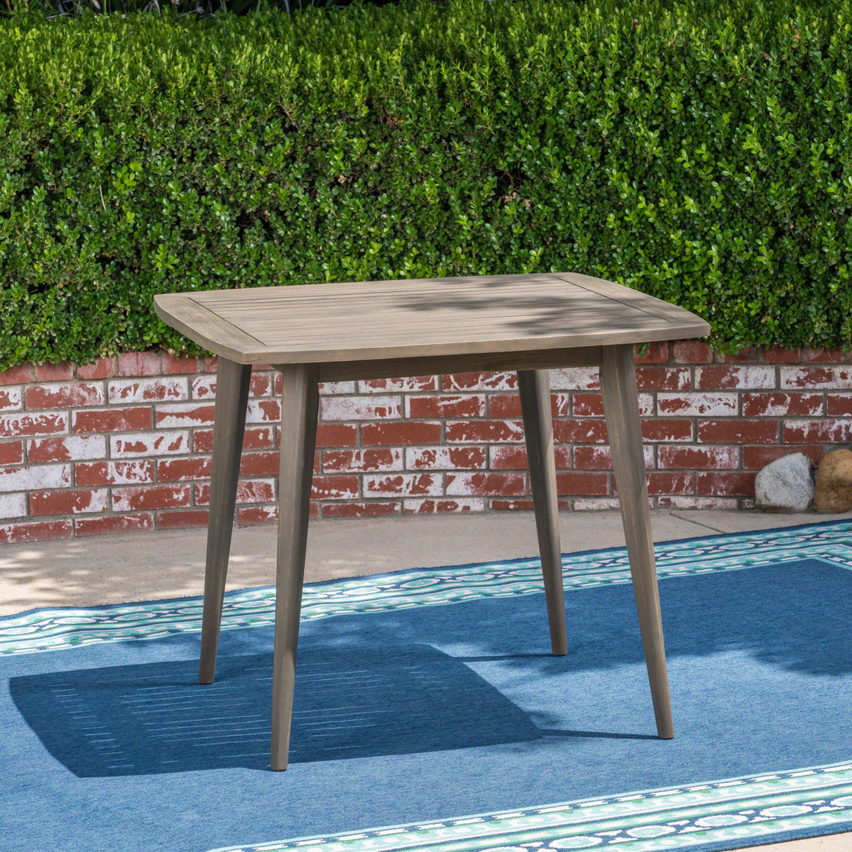 Modern Indoor Square Acacia Wood Dining Table With Toothpick Leg Design