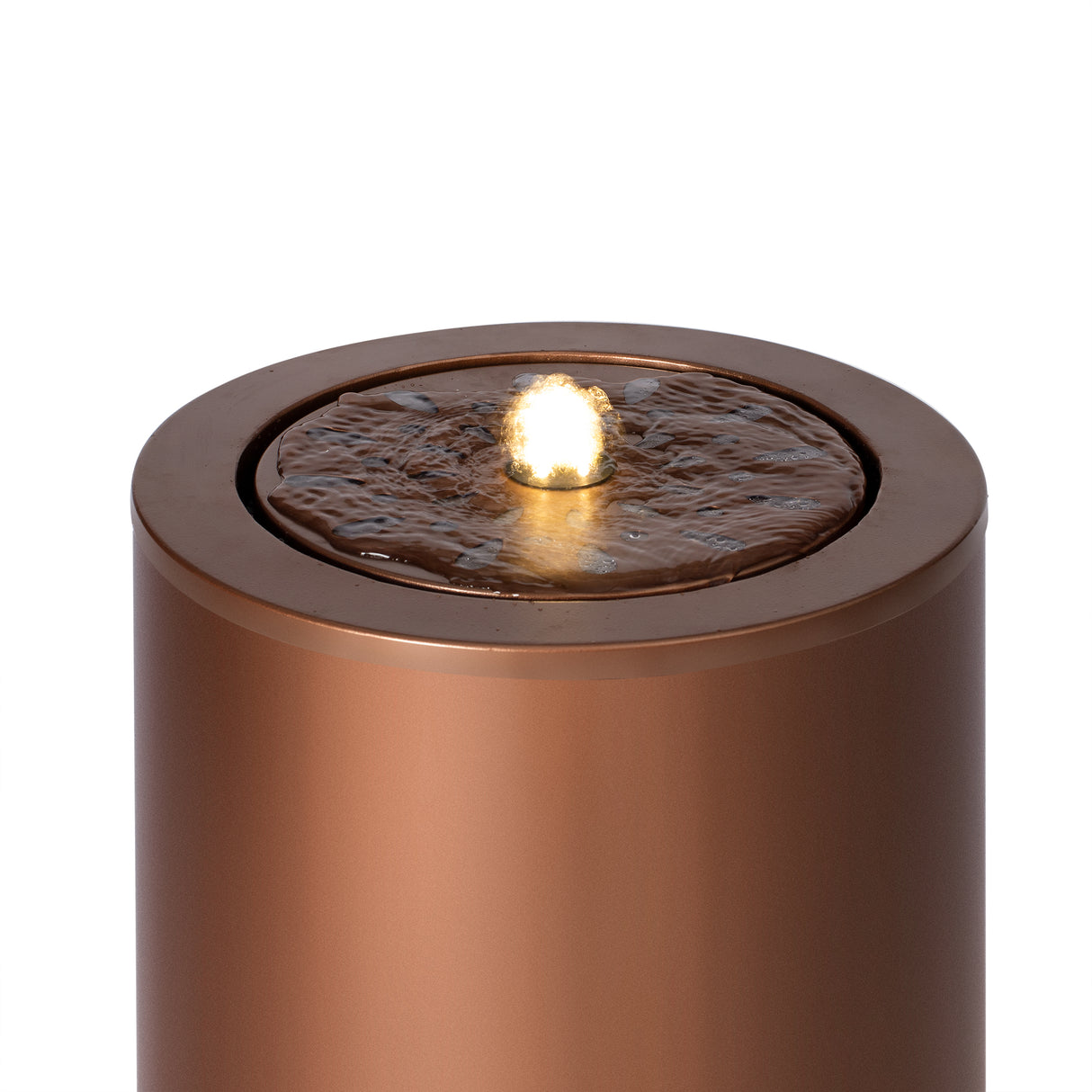 20.87"H Brown Metal Cutout Fountain with LED Lights