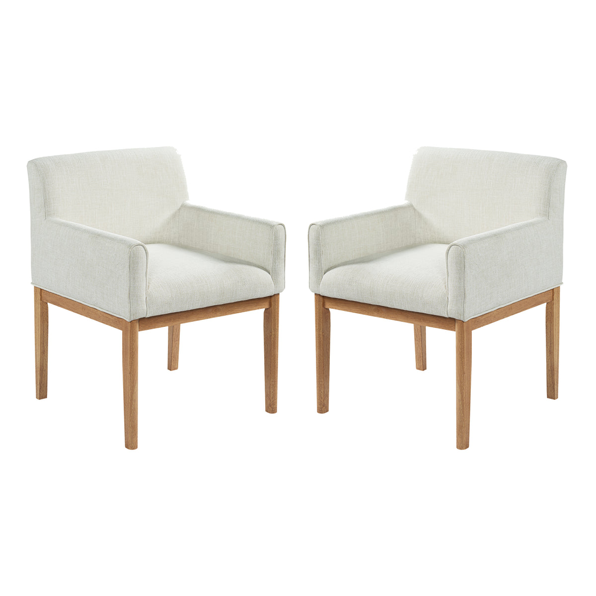 Modern Upholstered Dining Chair with Arms (Set of 2)