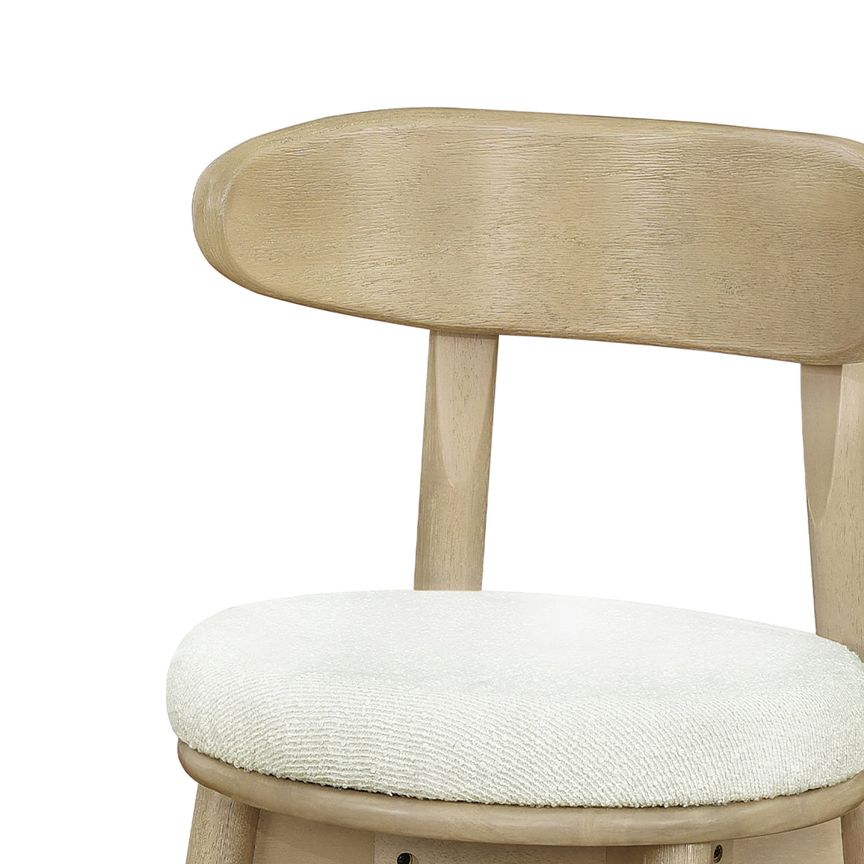 Round Cushion Bar Stools (Natural Ash + Beige)