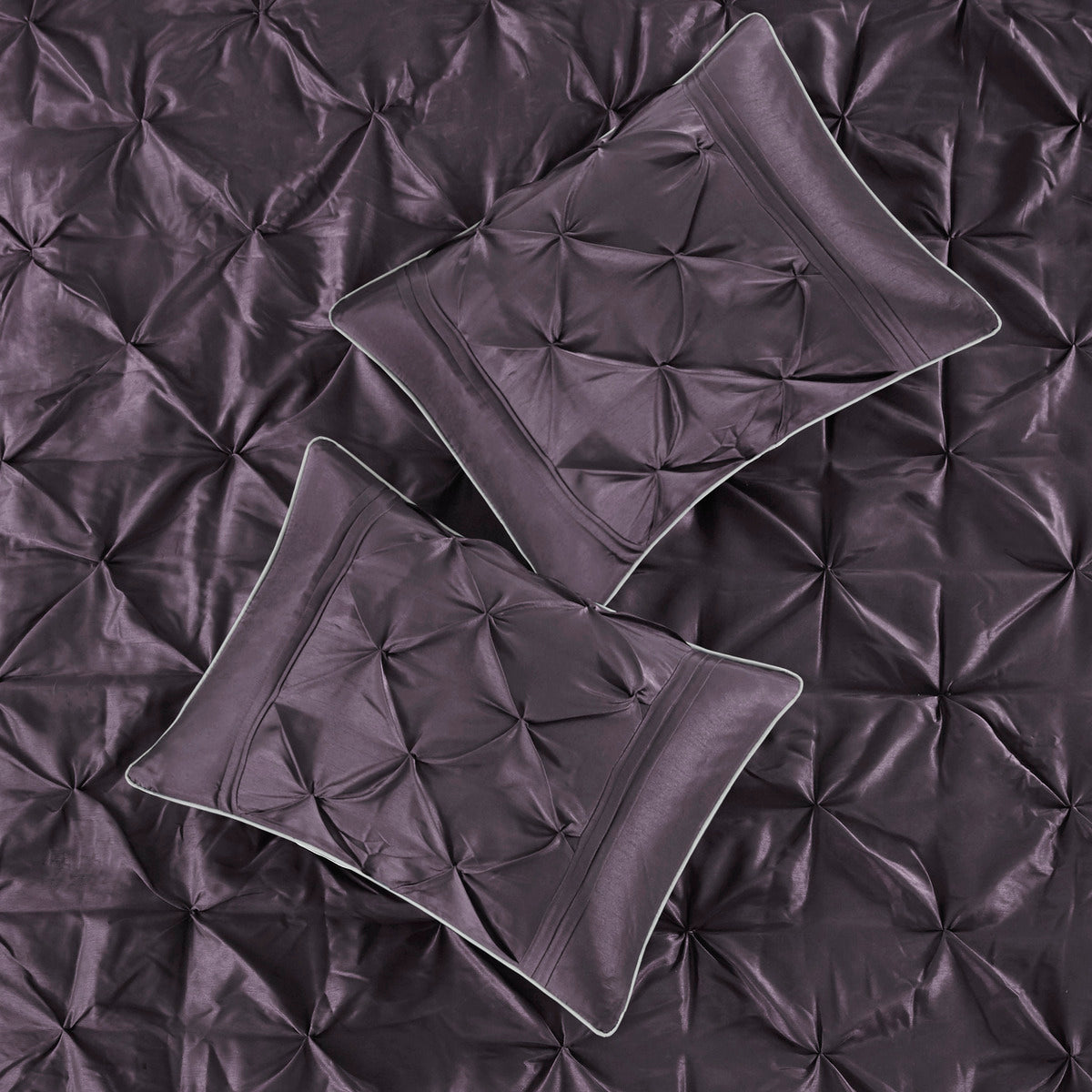 7 Piece Tufted Comforter Set Plum Queen