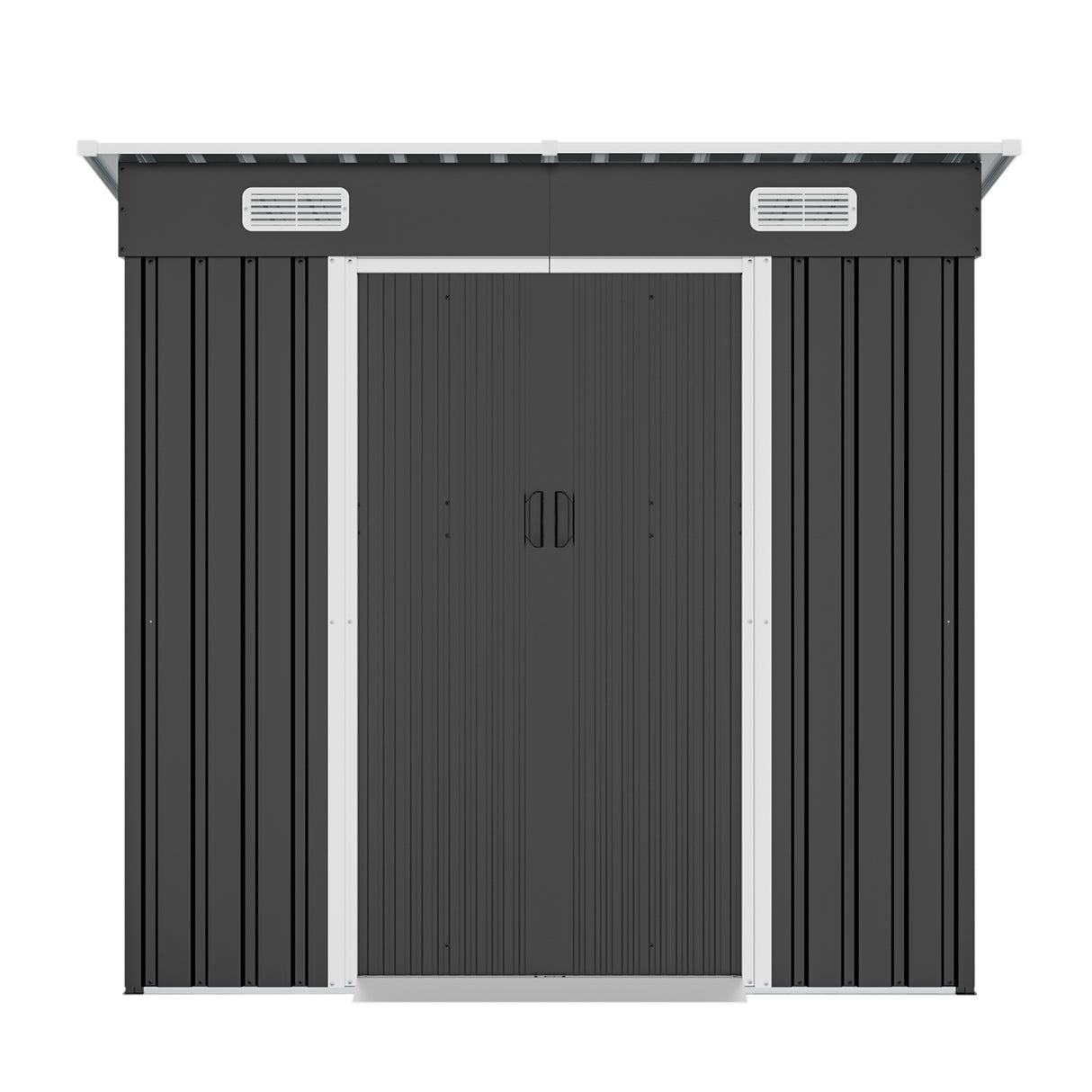 6x4ft Metal Shed with Sliding Door and Ventilation Vents