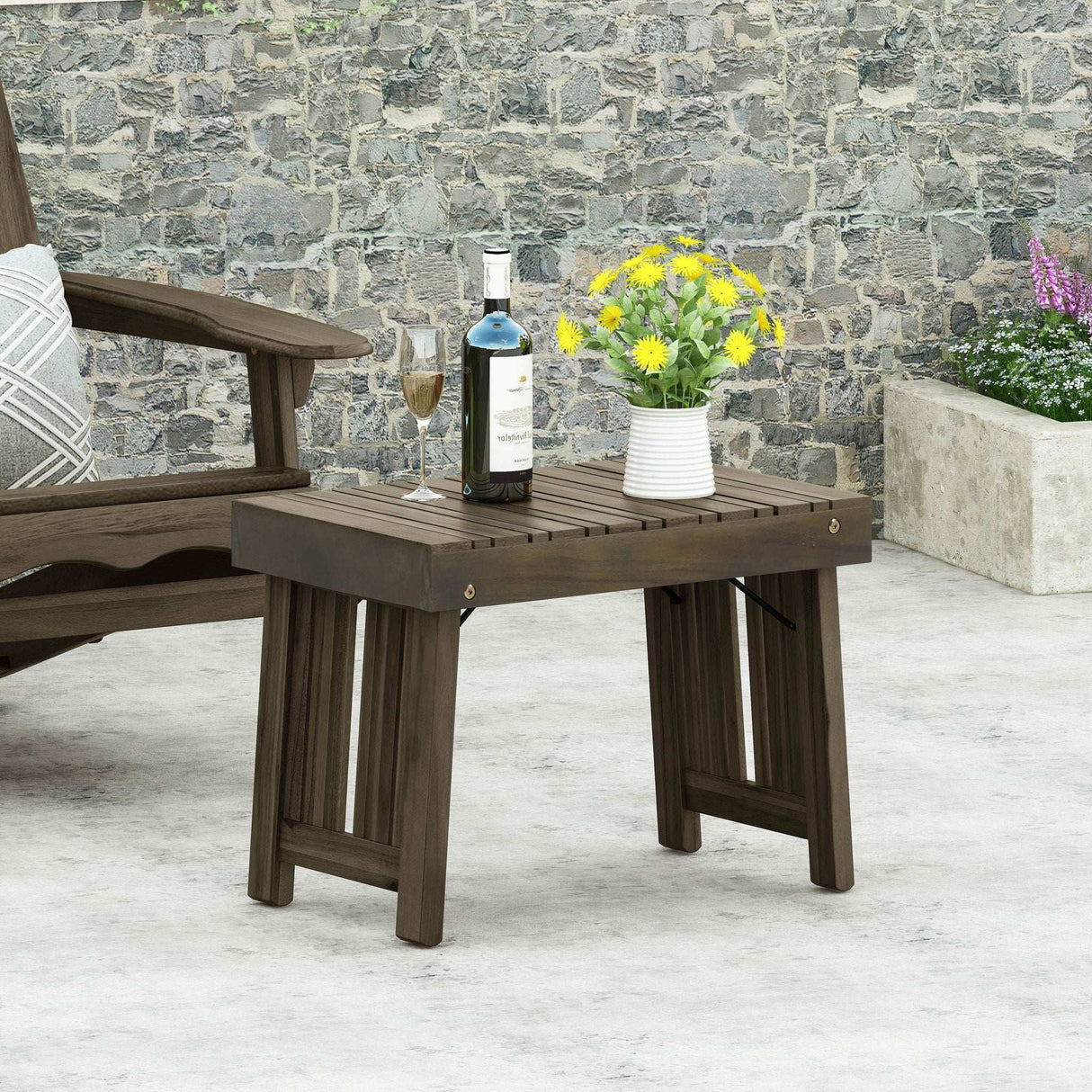 Temptation - Outdoor Foldable Side Table With Slat Design - Best Buy Furniture