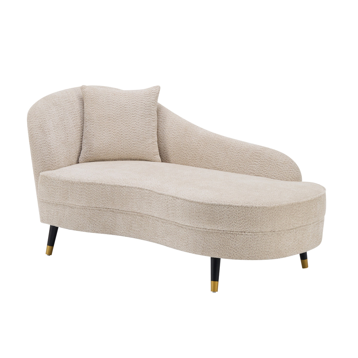 BellaLuxe Boucle Curved Chaise Lounge