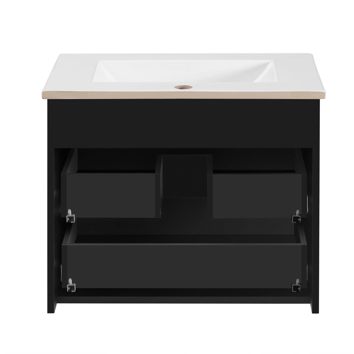 Wall Mounted Floating Cabinet With Side Cabinet Combo, Rectangular Ceramic Sink Vanity