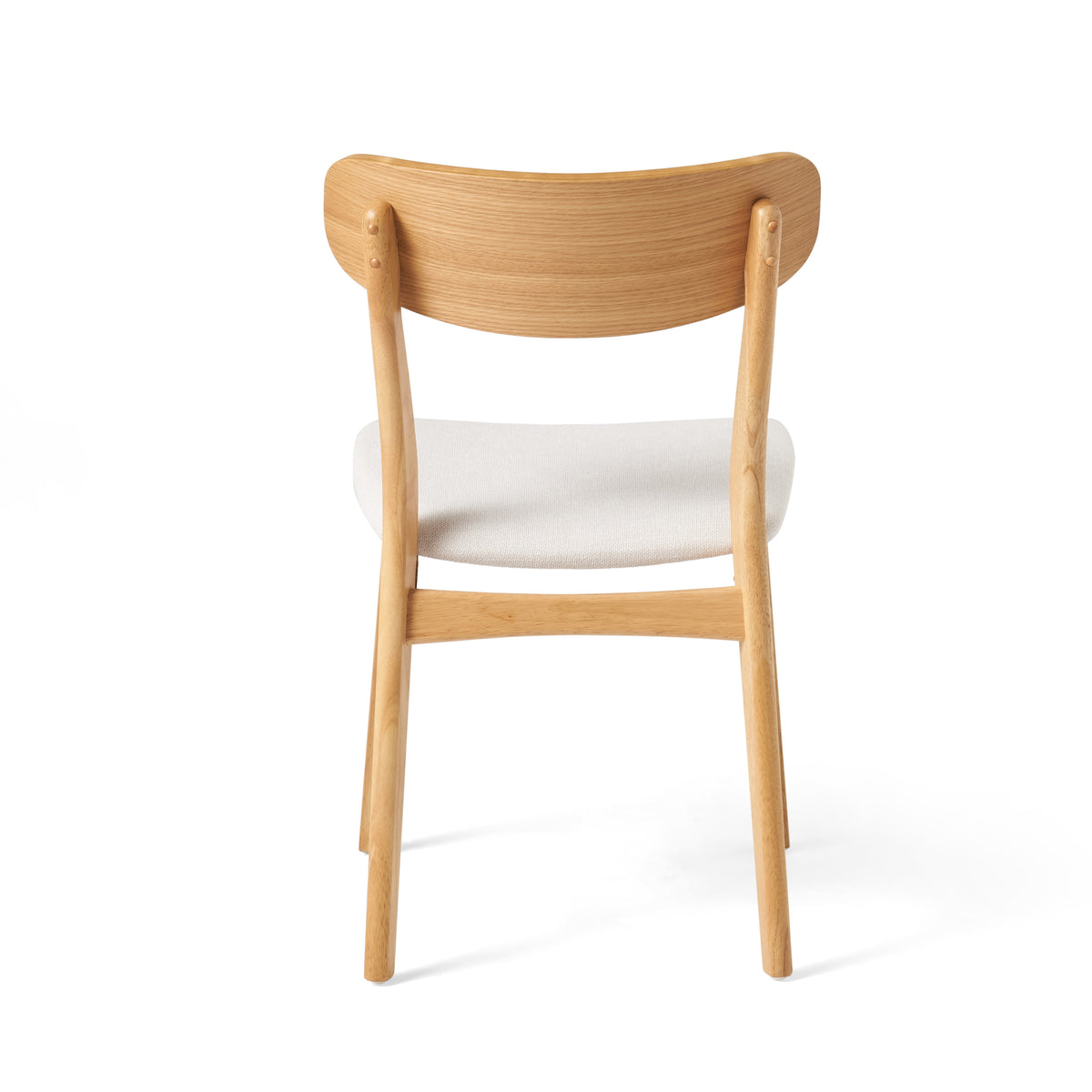 Set of 2 Dining Chairs - Upholstered Seat, Rubberwood Legs