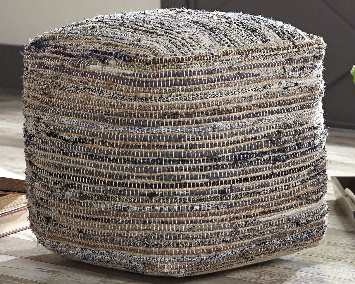 Absalom - Pouf - Denim - Best Buy Furniture