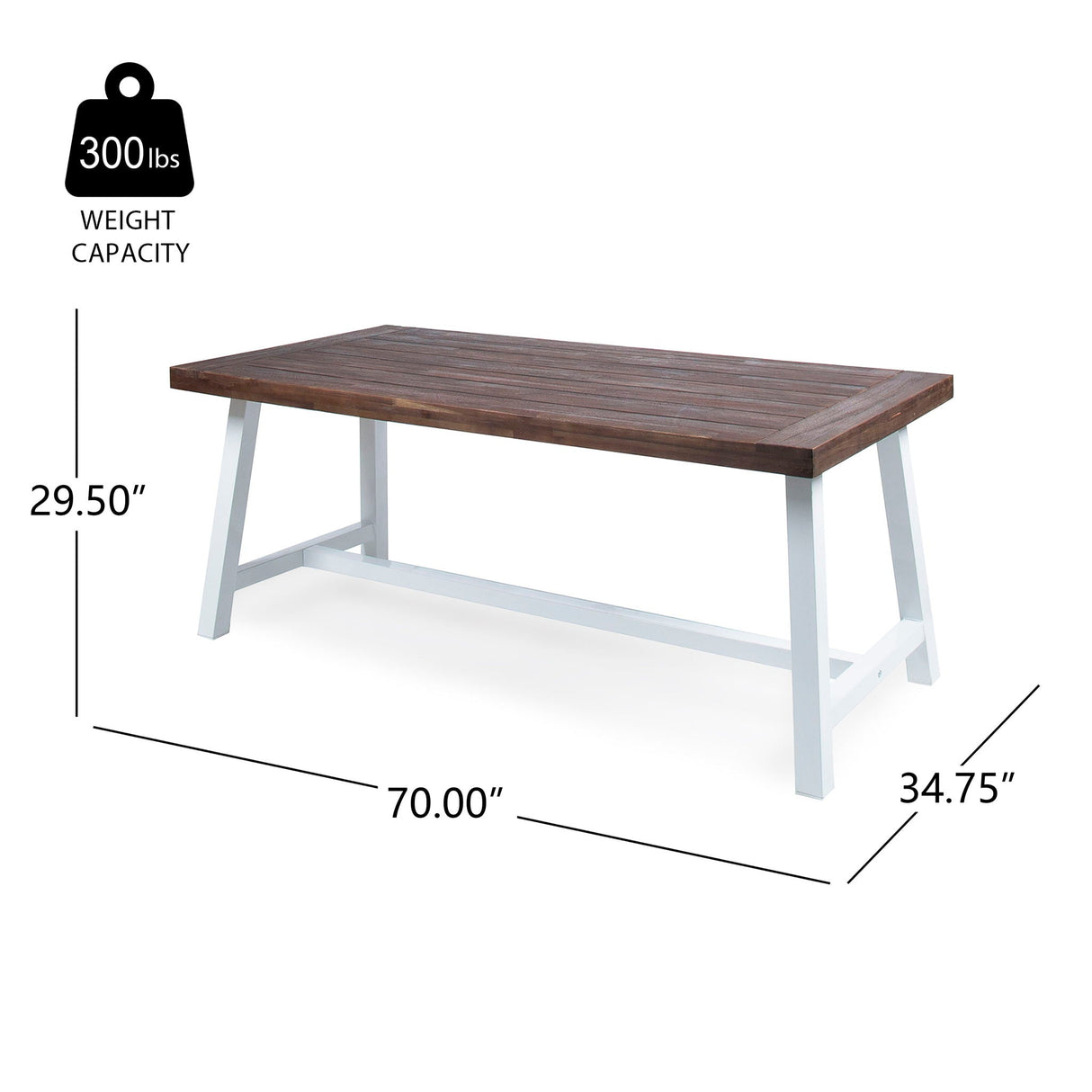 Outdoor Sandblast Finish Acacia Wood Dining Table - Best Buy Furniture