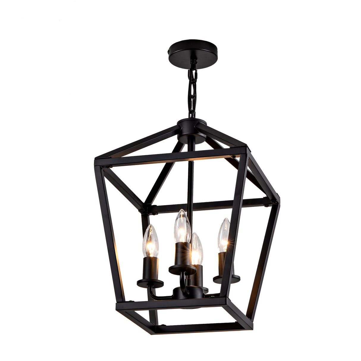 Farmhouse Lantern Chandelier 4-Light
