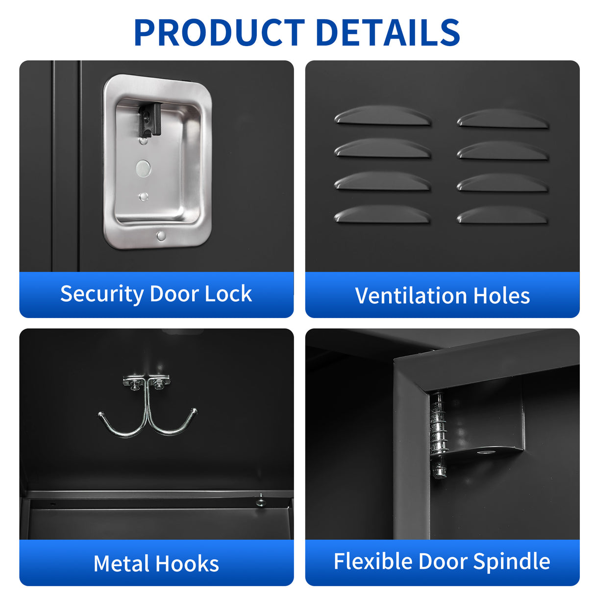 9 Door 72"H Metal Lockers With Lock for Employees, School, Office, Gym, Bedroom, Storage Locker Cabinet