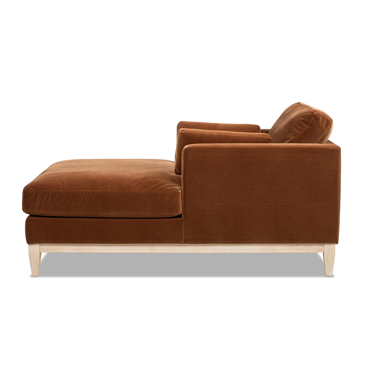 Knox 65" Modern Farmhouse Chaise Lounge Chair, Burnt