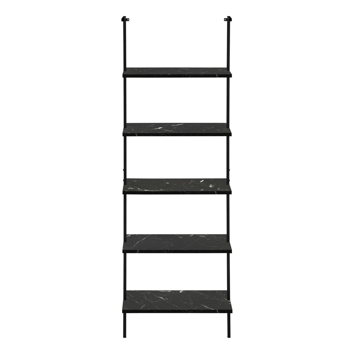 Bookshelf, Bookcase, Etagere, Ladder, 5 Tier, For Office, Marble Look Contemporary & Modern