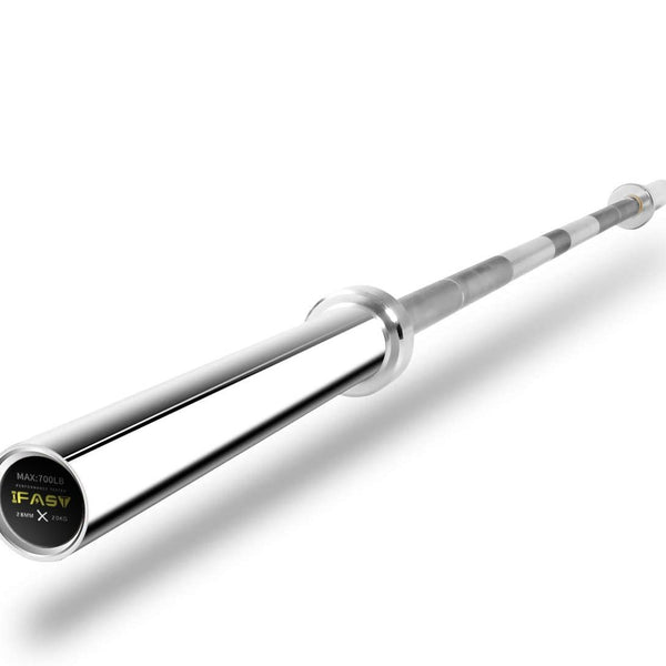 Barbell Bar For 2" Olympic Plates, Home Gym Weightlifting Bar 4Ft Solid Chrome Weight Bar 5Ft Fitness Training Curl Barbell 7.2Ft - Silver