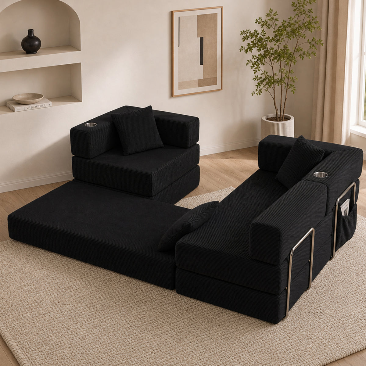 108" Modular Sectional Sofa with L-Shape Chaise