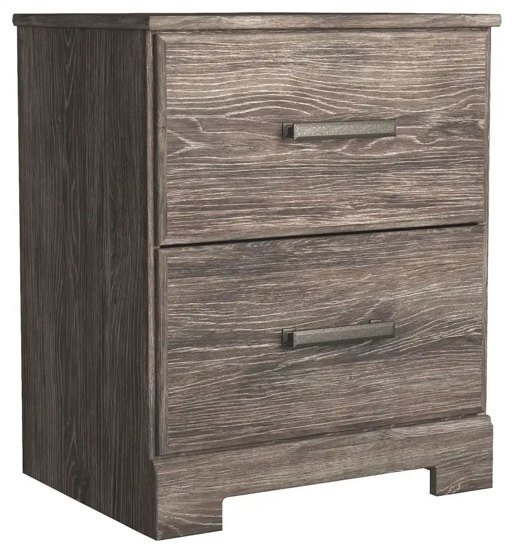 Ralinksi - Two Drawer Night Stand - Gray - Best Buy Furniture