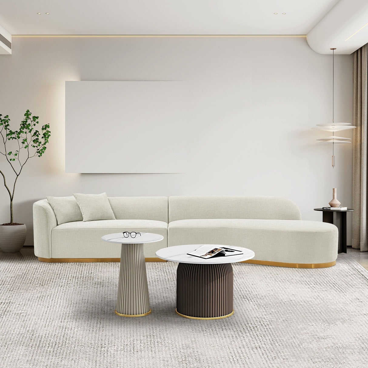 Daria - Sofa Sectional With Pillows, 2 Piece Design