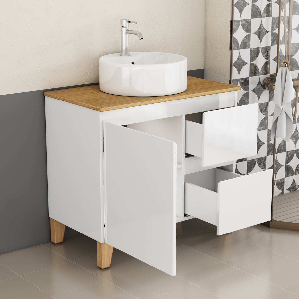31.5-Inch Modern Bathroom Vanity with Sink Combo