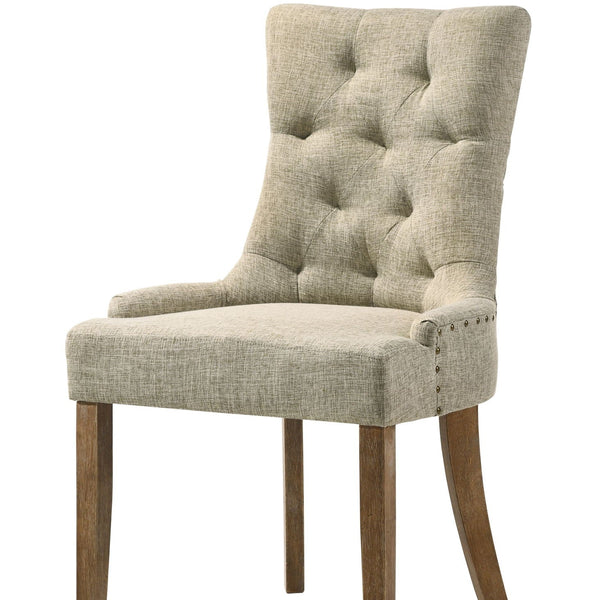 Yotam - Side Chair (Set of 2) - Beige / Oak - Best Buy Furniture