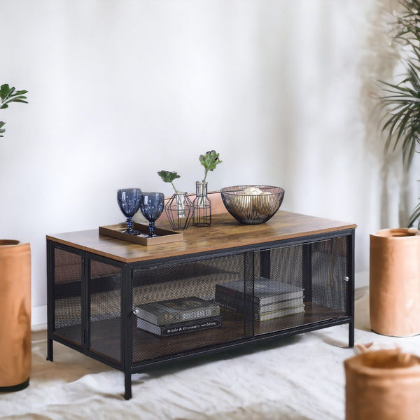 Winam - Coffee Table - Antique Oak / Black - Best Buy Furniture