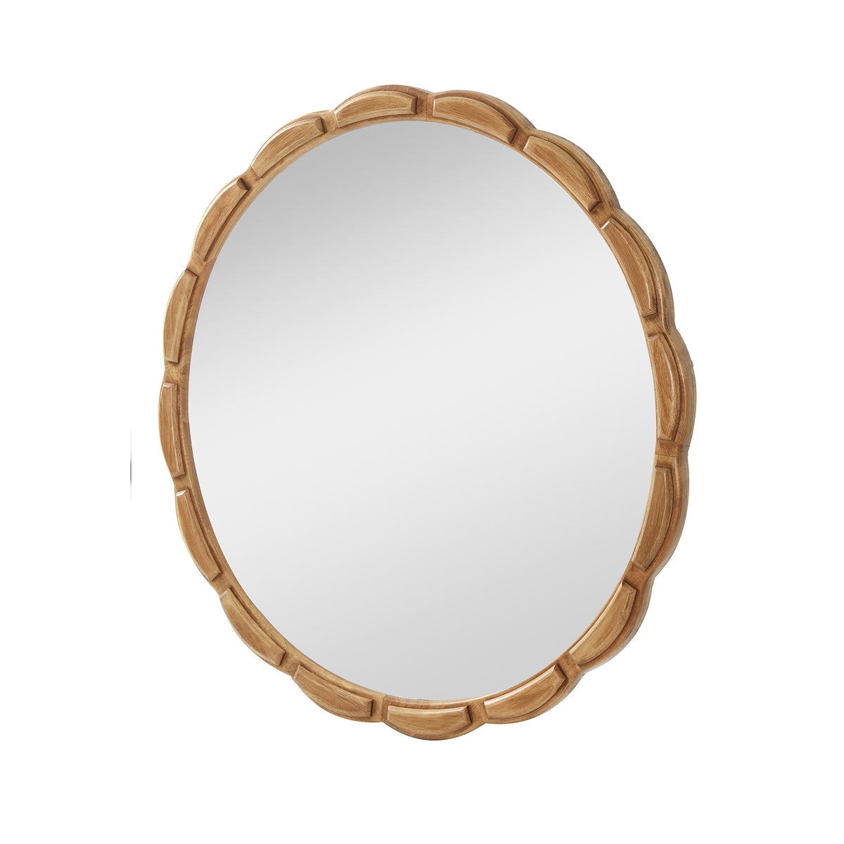 Round Solid Wood Wall Mirror - 31.5" Rustic Farmhouse