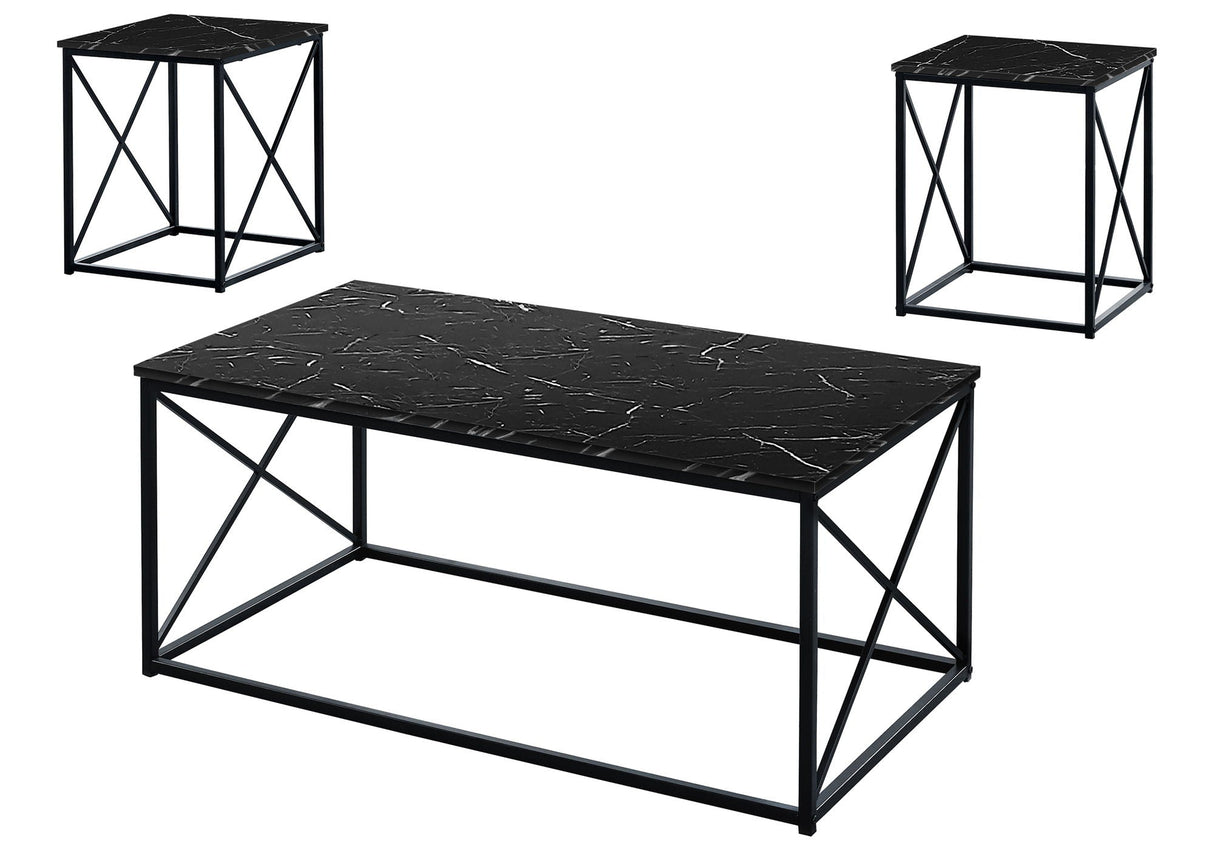 Table Set, Coffee, End, Side, Accent, Living Room, Marble Look Laminate, Contemporary & Modern (Set of 3) - Best Buy Furniture