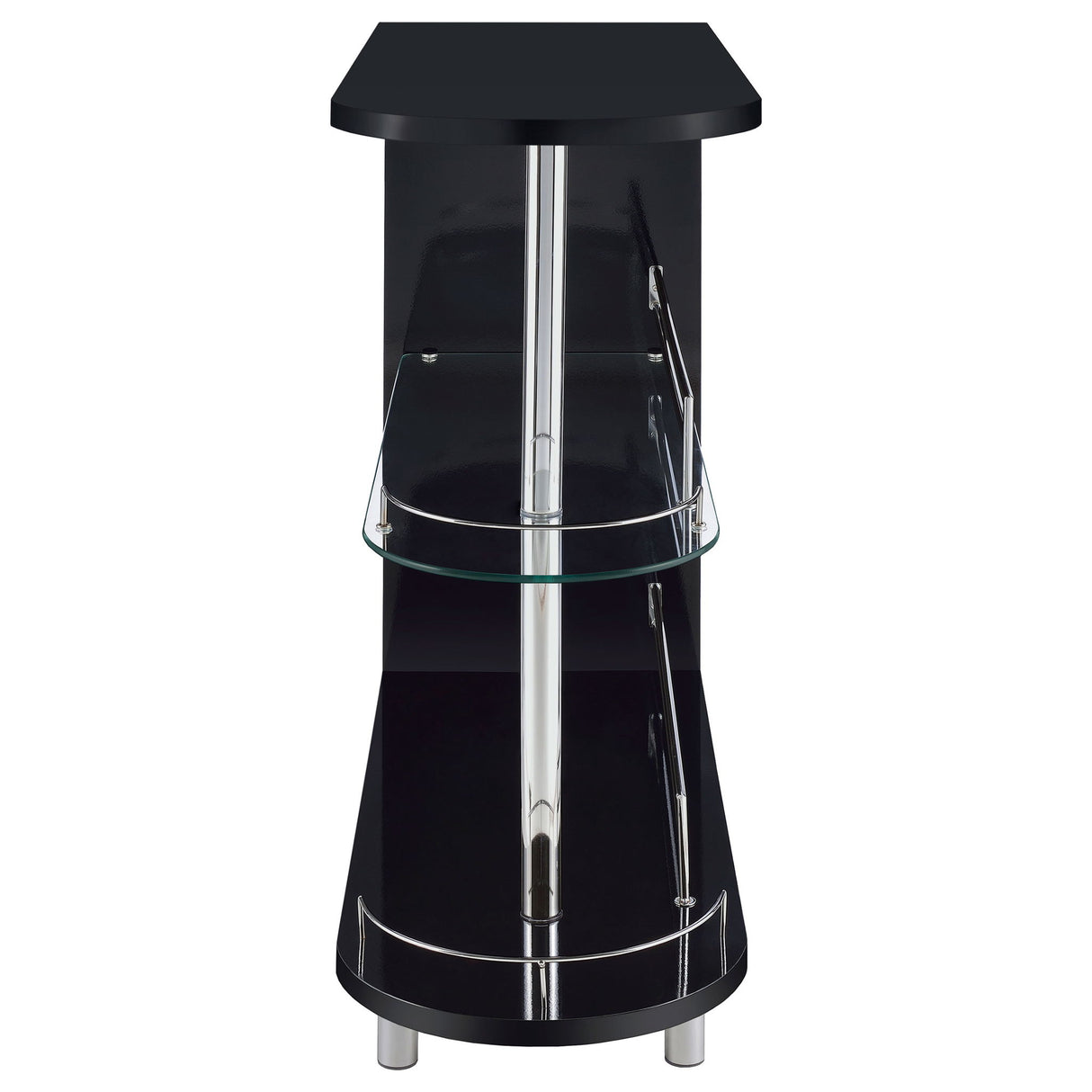Karinna - 2 Tier Home Bar Table With Shelf - Silver