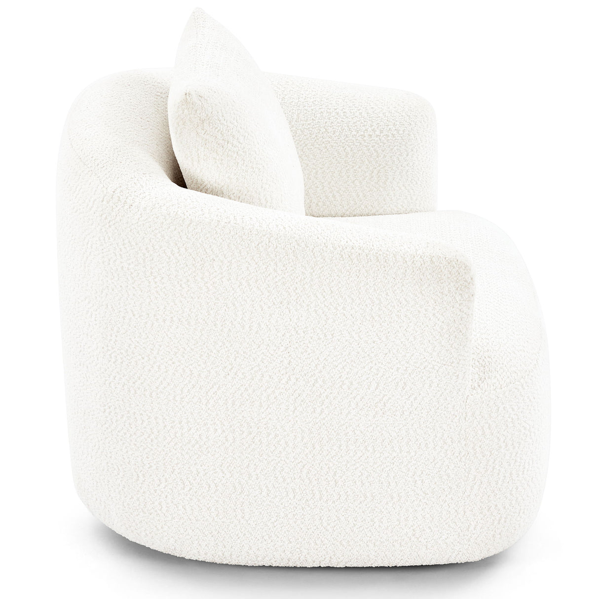 360° Swivel Barrel Sofa Chair With Throw Pillow, Upholstered Accent Chair