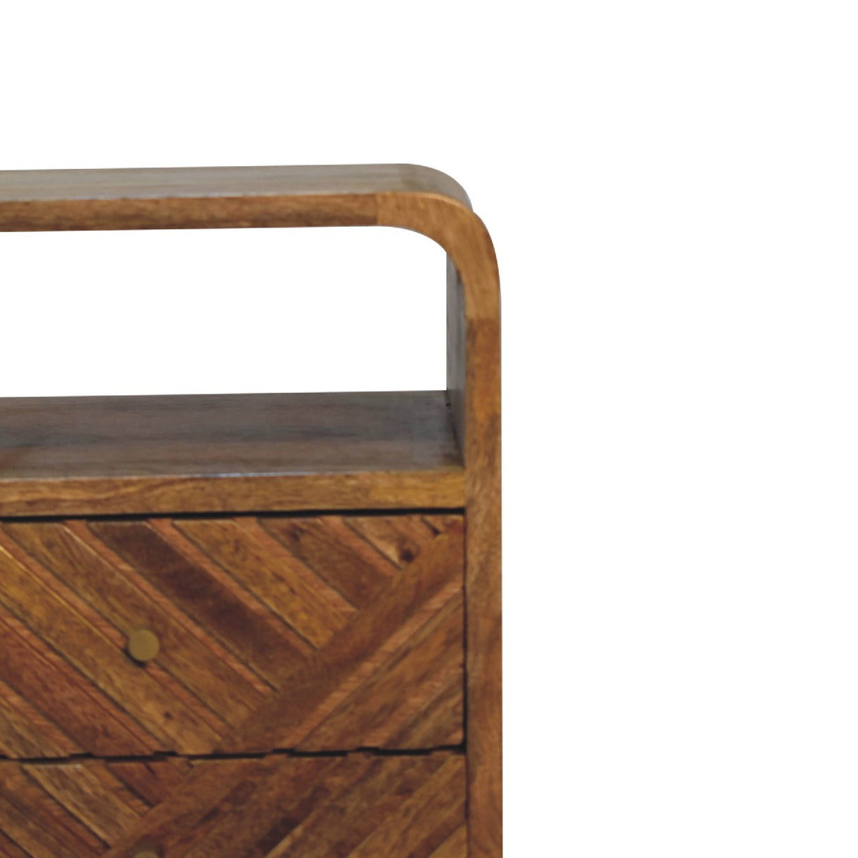 Solid Wood Mini Lille Curved Nightstand