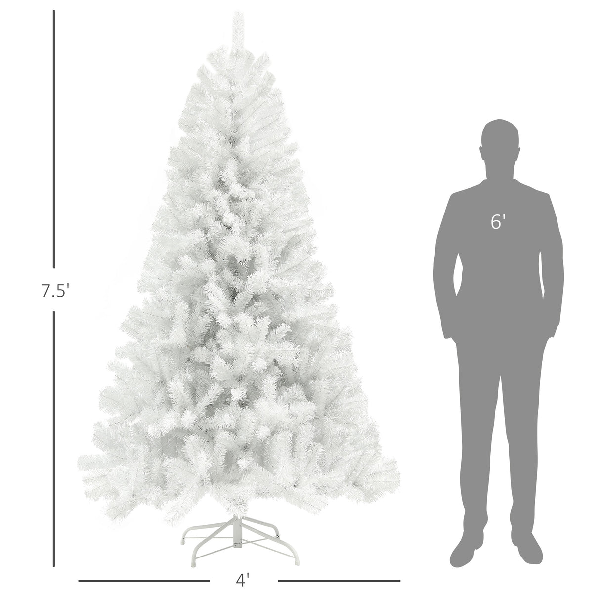 HOMCOM 7.5ft Tall Artificial Christmas Tree