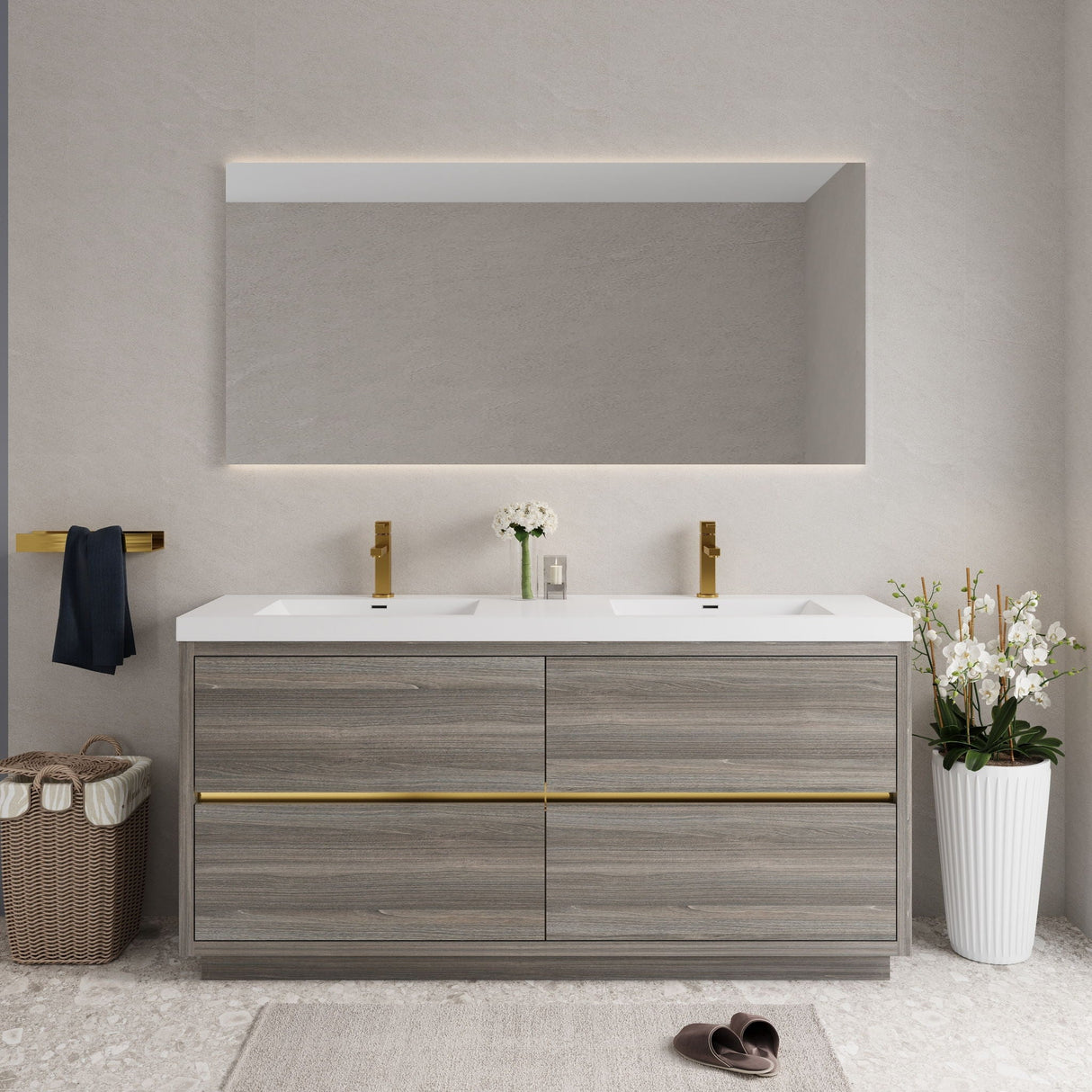 Bathin Freestanding Bathroom Vanity With Double Sinks