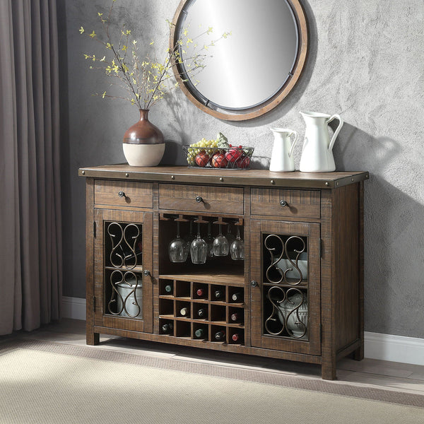 Raphaela - Server With Cup Holder & Wine Rack - Cherry - Best Buy Furniture