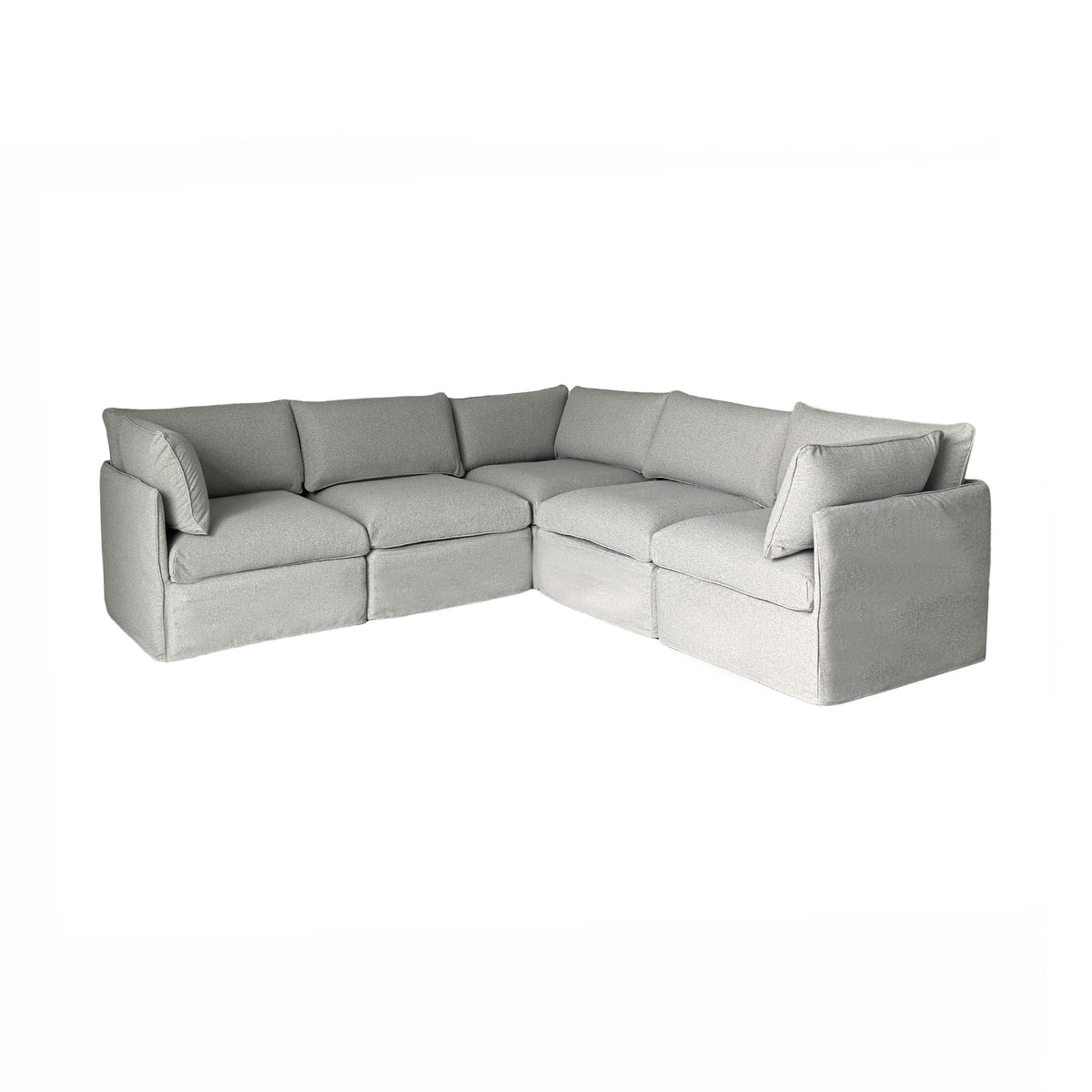 Patio L Shaped Sectional, Grey, Deep Seating with Modular Design