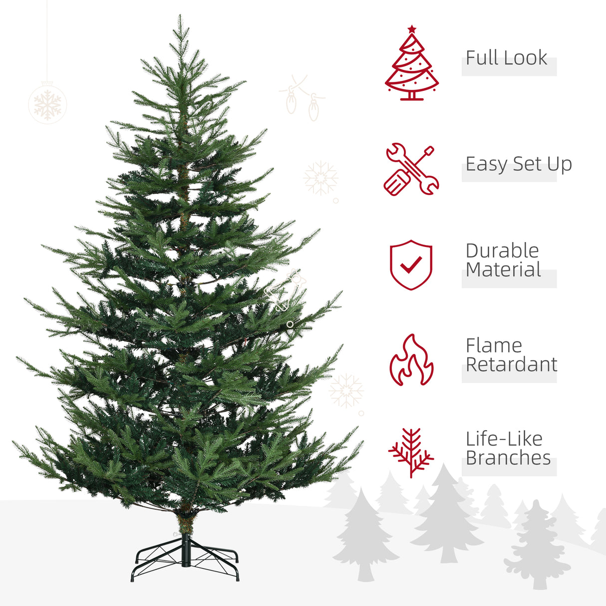 HOMCOM 7.5 Foot Artificial Christmas Tree