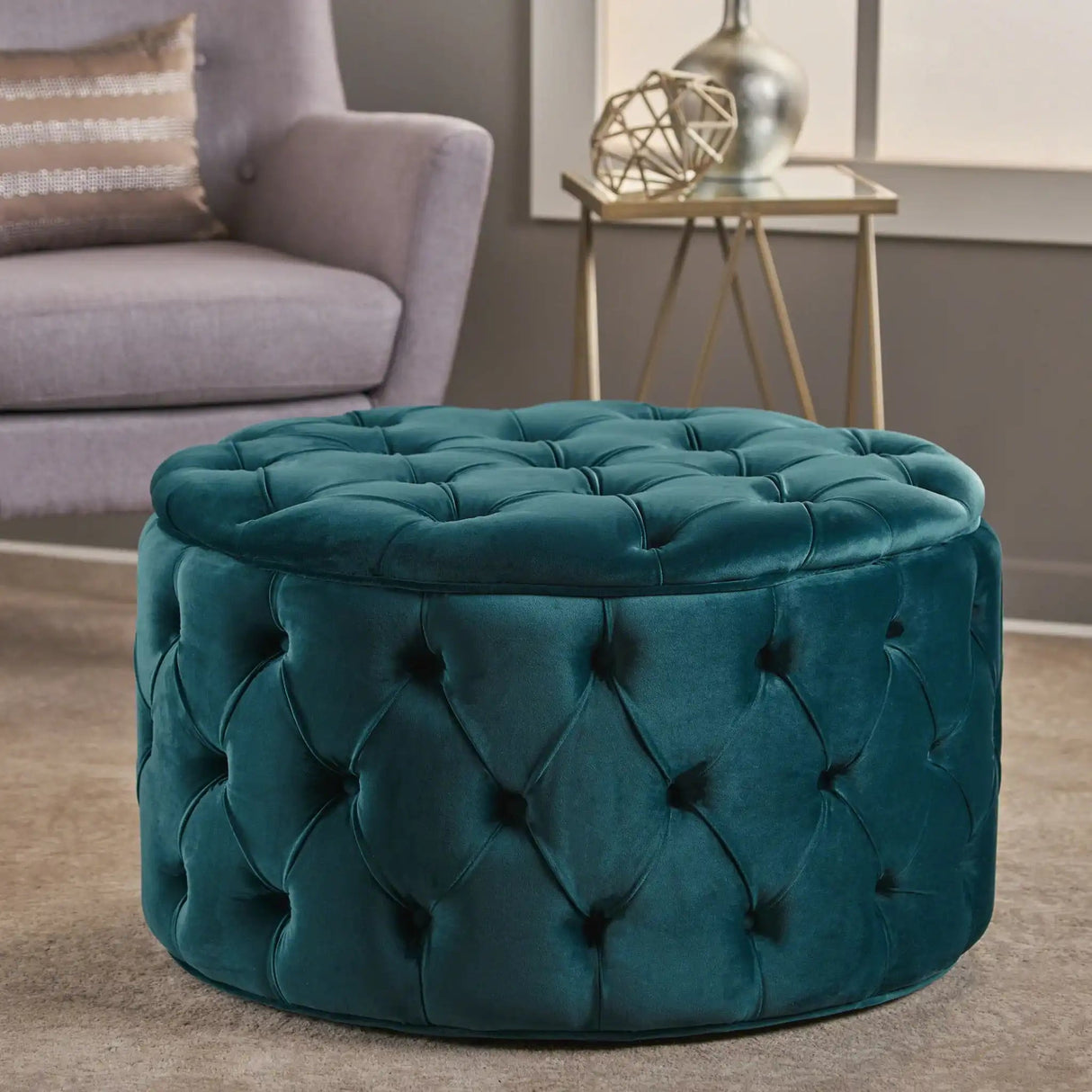 Modern Glam Ottoman Velvet - Best Buy Furniture