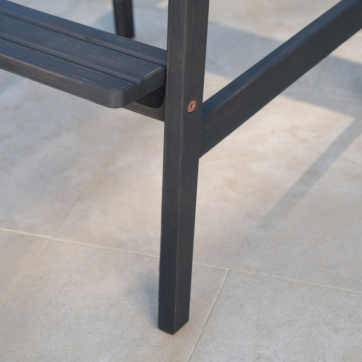 Outdoor Acacia Wood Adirondack Barstools (Set of 2)