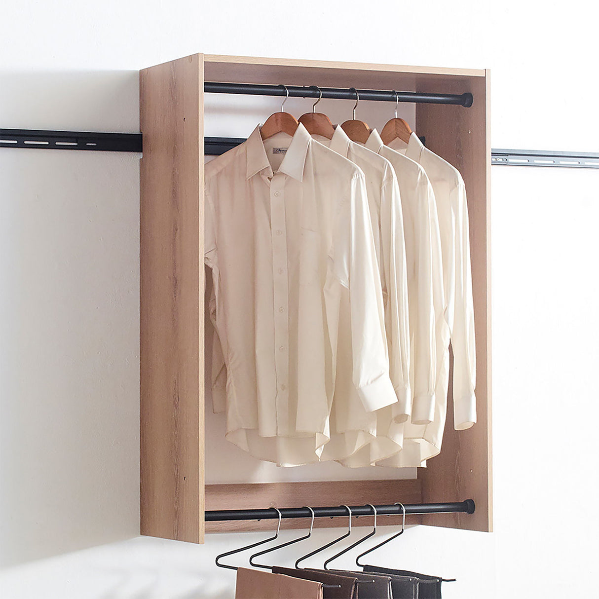 Devi - Wall Mounted Wood Closet System, Modular Units