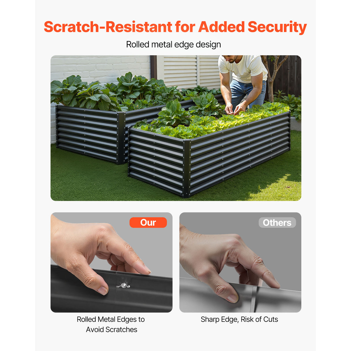 Metal Raised Garden Bed - 8 x 4 x 2 ft Outdoor Planter